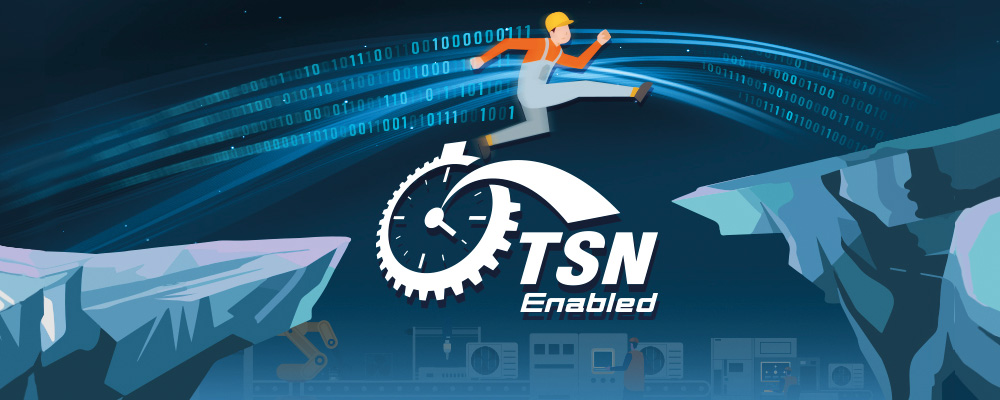Tecknad man som hoppar över en klyfta, logotypen TSN Enabled är under honom.