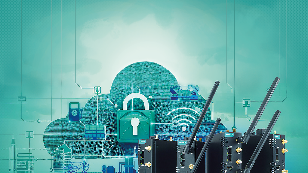 AI genererad bild med ett digitalt moln och lås framför